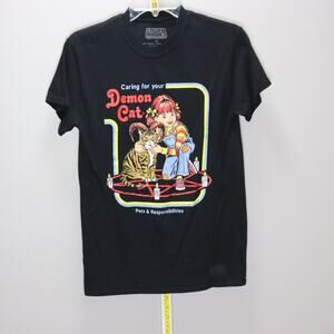Steven Rhodes “Caring for Your Demon‎ Cat” Graphic Tee Size S